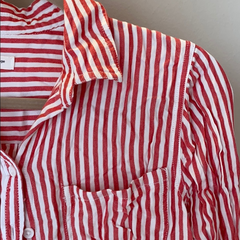 Red striped button up